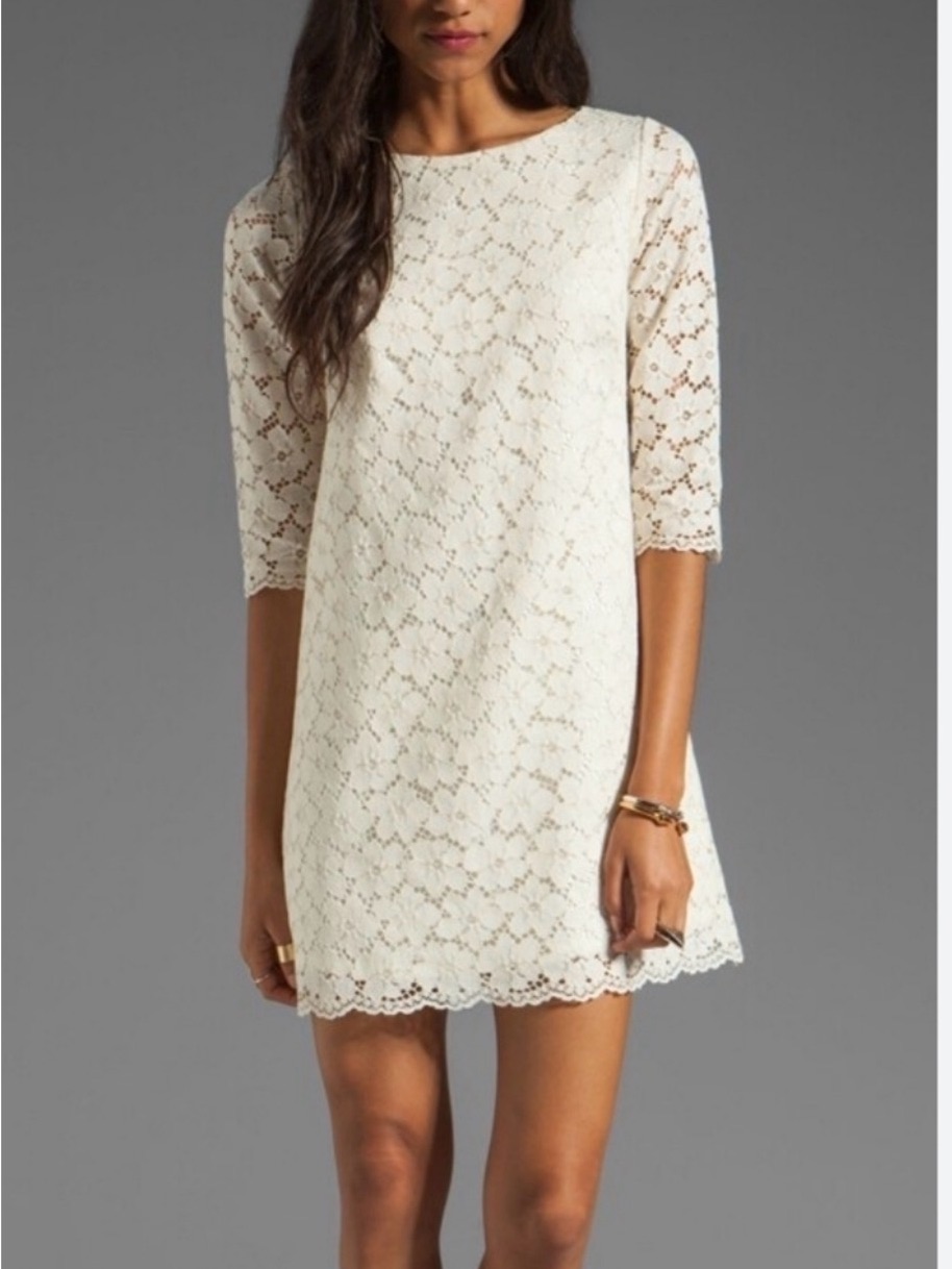 Shoshanna Lace Constance Shift Dress In Ivory 8 Bridal Shower Brunch